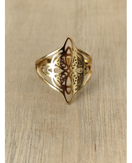 Bague en acier inoxydable nœud de sorcière