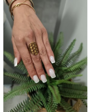 Bague inox plaquée or, plusieurs déclinaisons :  - Fleur de vie, la fleur de vie est reconnue pour des propriétés de protection,