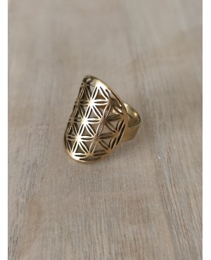 Bague inox plaquée or, plusieurs déclinaisons :  - Fleur de vie, la fleur de vie est reconnue pour des propriétés de protection,