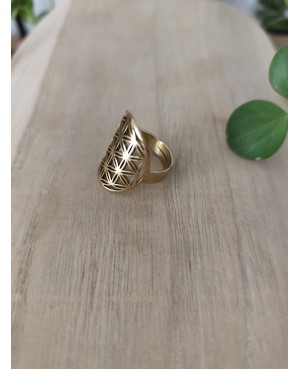 Bague inox plaquée or, plusieurs déclinaisons :  - Fleur de vie, la fleur de vie est reconnue pour des propriétés de protection,