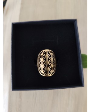 Bague inox plaquée or, plusieurs déclinaisons :  - Fleur de vie, la fleur de vie est reconnue pour des propriétés de protection,