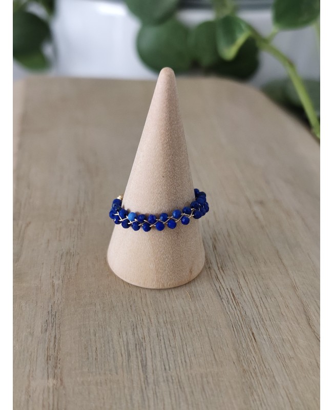 Bague anneau réglable en Pierre et acier inoxydable