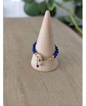 Bague anneau réglable en Pierre et acier inoxydable