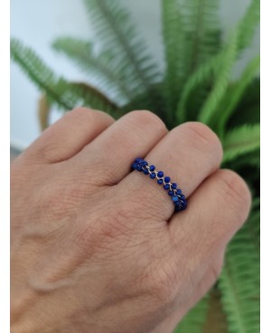 Bague anneau réglable en Pierre et acier inoxydable