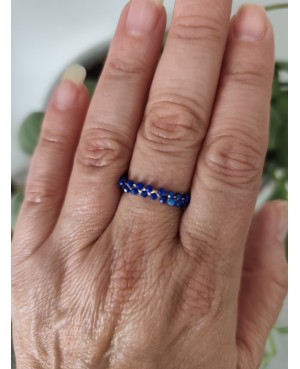 Bague anneau réglable en Pierre et acier inoxydable