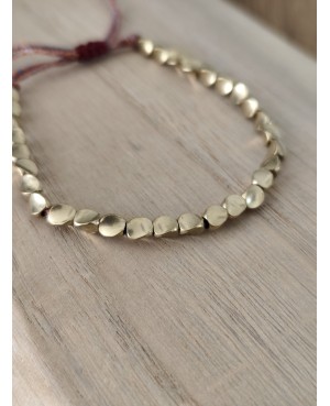 Bracelet bouddhiste tibétain, porte bonheur.  Alliage cuivre zinc, cordon réglable.