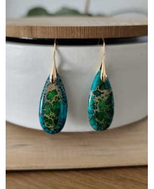 Boucle d'oreille goutte, Boucles d'Oreilles Goutte en Pierre | Mystère de l'Âme