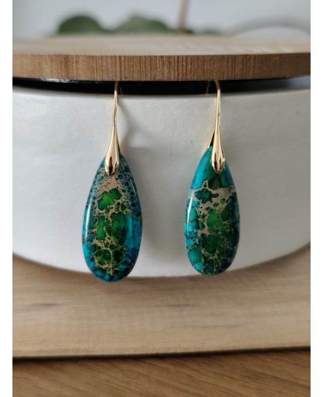 Boucle d'oreille goutte, Boucles d'Oreilles Goutte en Pierre | Mystère de l'Âme