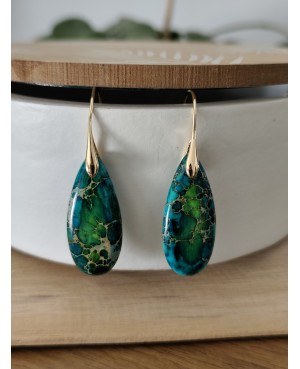 Boucle d'oreille goutte, Boucles d'Oreilles Goutte en Pierre | Mystère de l'Âme