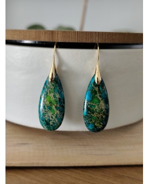 Boucle d'oreille goutte, Boucles d'Oreilles Goutte en Pierre | Mystère de l'Âme