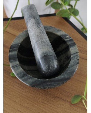 Mortier pilon Marbre Zèbre, 2 tailles disponibles